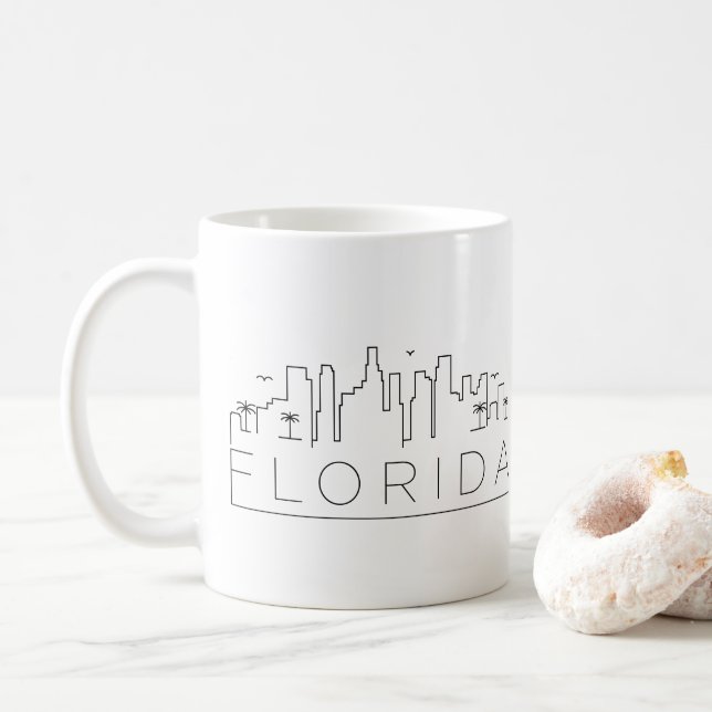 Florida | City Stylised Skyline Coffee Mug (With Donut)