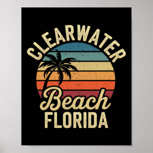 Florida Clear Water Beach Vacation Souvenirs Famil Poster