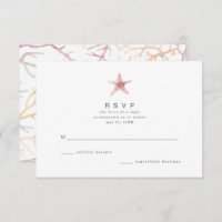 Florida Coastal Beach Watercolor Wedding RSVP