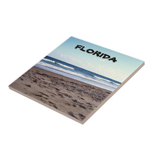 Florida Coastal Shoreline Beach Scene Tile