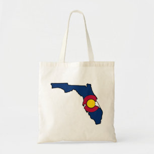Florida Colorado flag reusable tote bag