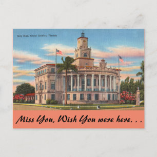 Florida, Coral Gables, Court House Postcard