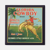 Florida Cowboy Brand Oranges and Grapefruit Label