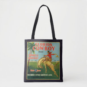 Florida Cowboy Brand Oranges and Grapefruit Label Tote Bag
