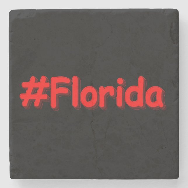 "#Florida " Cute Design. Buy Now Stone Coaster (Front)