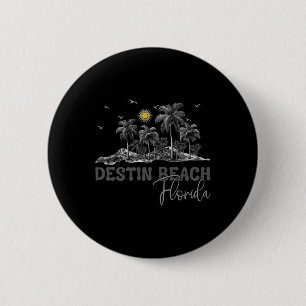 Florida Destin Beach Fl Vintage Palm Tree Men Wome 6 Cm Round Badge