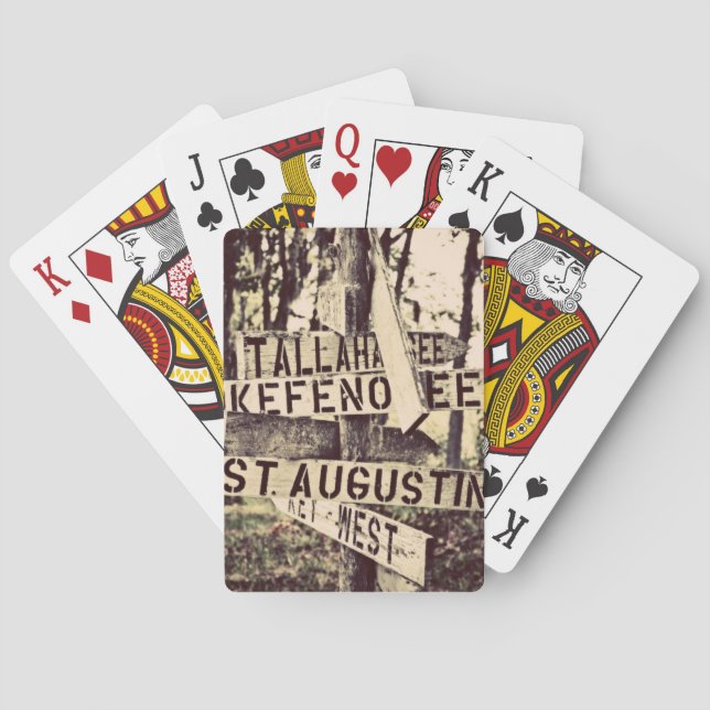 Florida Directional Sign Post Playing Cards (Back)