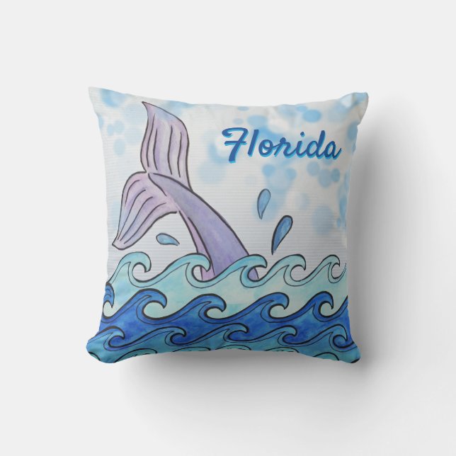 Florida Dolphin Tail Cushion (Front)