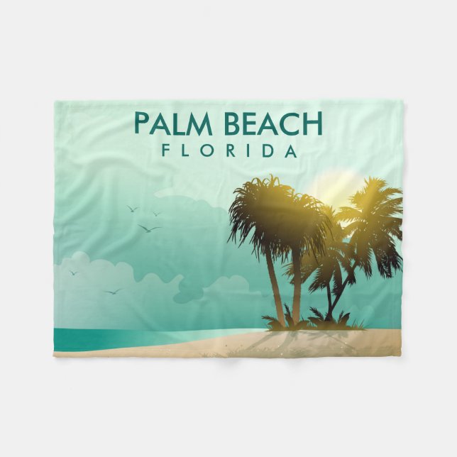 Florida - Editable Illustration Fleece Blanket (Front (Horizontal))