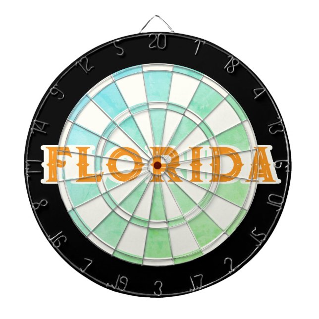 FLORIDA Elegant Ombre Dartboard with Orange text (Front)