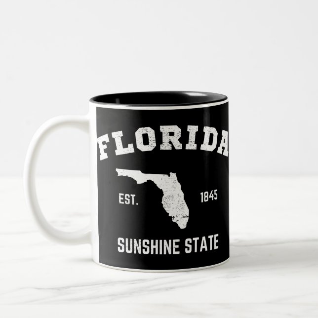 Florida Est 1845 Sunshine State Two-Tone Coffee Mug (Left)