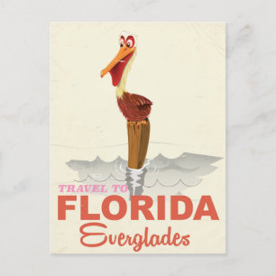 Florida everglades vintage travel poster postcard