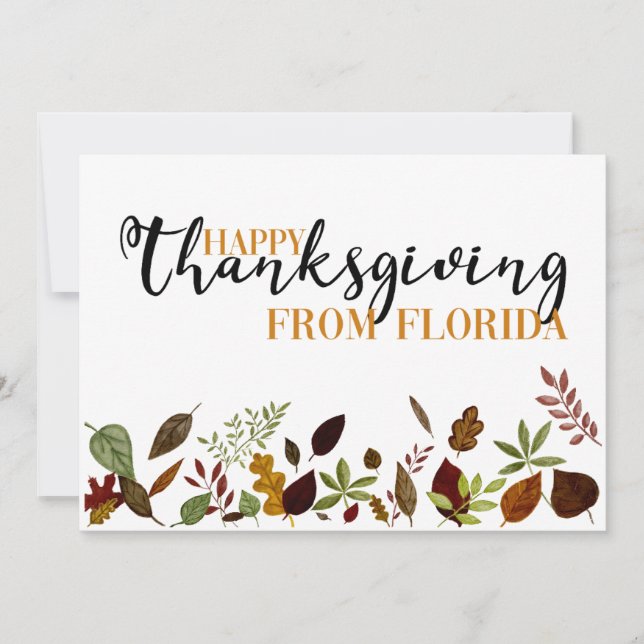 Florida Fall Foliage Thanksgiving Card (Front)
