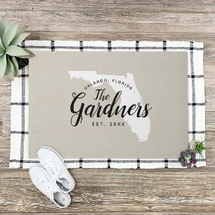 Florida Family Monogram State Doormat