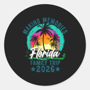 Florida family trip 2026 summer family vacation classic round sticker