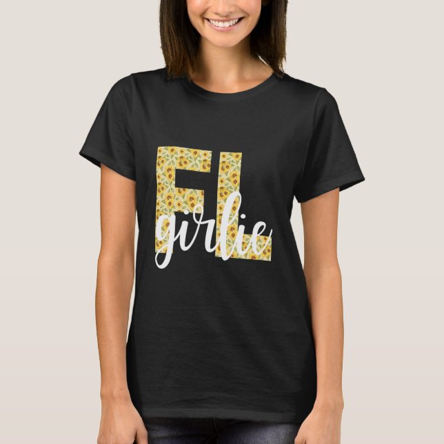 Florida FL Girl State Pride Simply Preppy Sunflowe T-Shirt (Front)