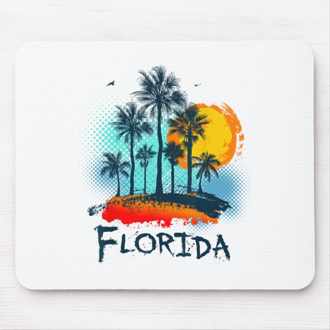 Florida Fl Summer Miami Vibes Beach Sunshine State Mouse Pad (Front)