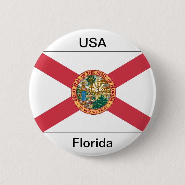 Florida flag 6 cm round badge (Front)
