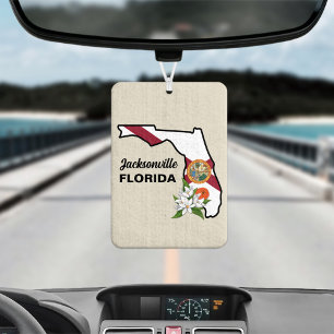 Florida Flag and Flower Orange Blossom Car Air Freshener