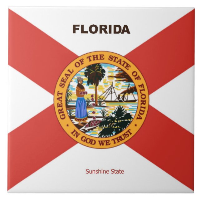 Florida Flag and Slogan Tile (Front)