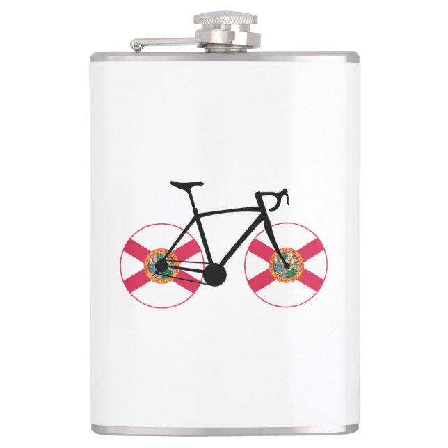 Florida Flag Cycling Hip Flask (Front)