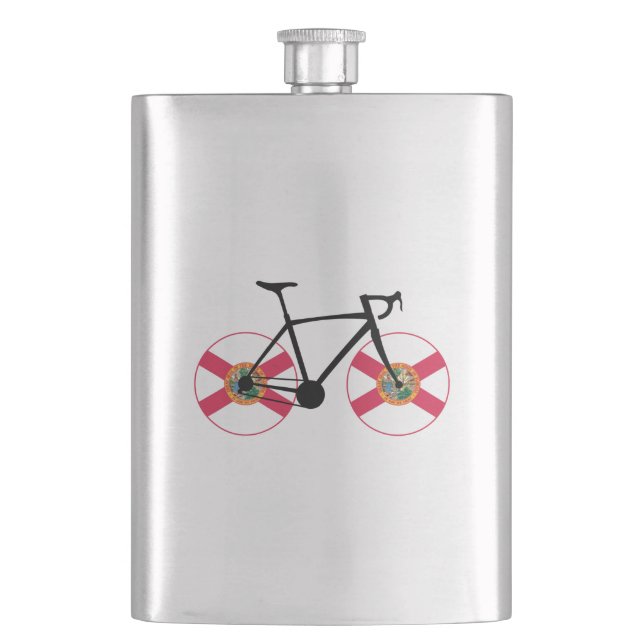 Florida Flag Cycling Hip Flask (Front)