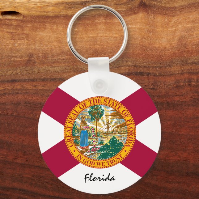 Florida Flag & Florida State USA / sports Key Ring (Front)