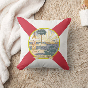 Florida Flag: The Sunshine State of Floridians Cushion