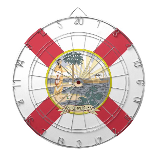 Florida Flag: The Sunshine State of Floridians Dartboard (Front)