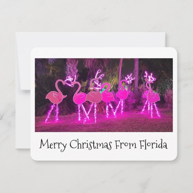 Florida Flamingo Christmas Card (Front)