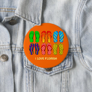 Florida: Flip Flops 10 Cm Round Badge