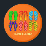Florida: Flip Flops Magnet<br><div class="desc">Colorful Flip Flops,  "I Love Florida."</div>