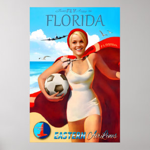 Florida Fly Eastern Air Lines New Travel Poster