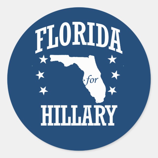 FLORIDA FOR HILLARY CLASSIC ROUND STICKER (Front)