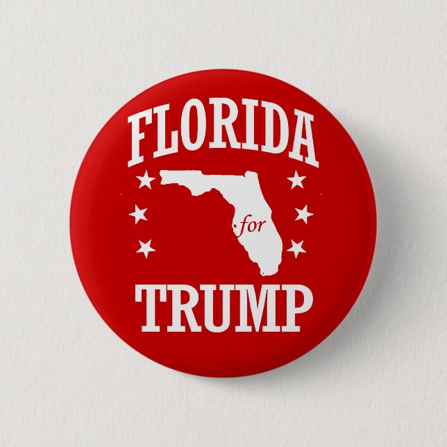 FLORIDA FOR TRUMP 6 CM ROUND BADGE (Front)