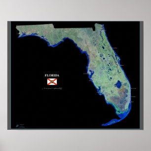 Florida from space satellite poster
