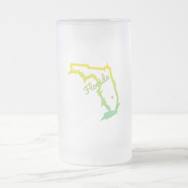 Florida Frosted Glass Beer Mug (Center)