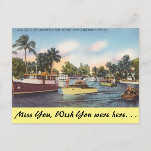 Florida, Ft. Lauderdale, Boating Downtown Postcard