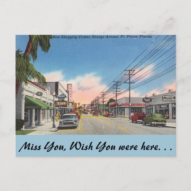 Florida, Ft. Pierce, Orange Avenue Postcard (Front)