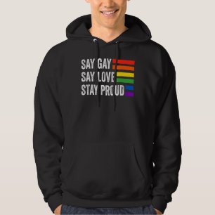 Florida Gay Say Gay Say Love Stay Proud Lgbtq Gay Hoodie