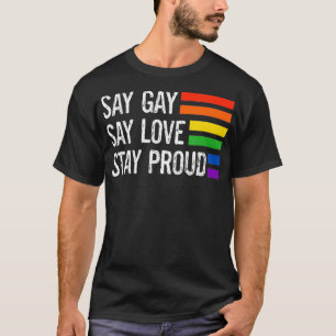 Florida Gay Say Gay Say Love Stay Proud LGBTQ Gay  T-Shirt