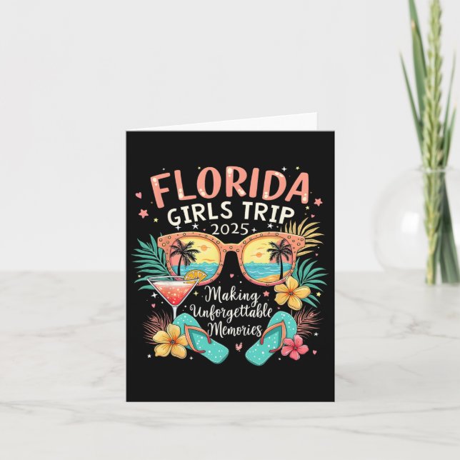 Florida Girls Trip 2025 Beach Vibes Family Vacatio Card (Front)