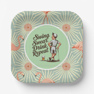 Florida golf party funny saying for golfer paper plate