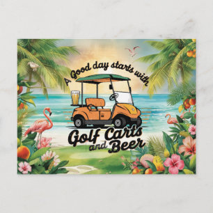 Florida golf party funny saying for golfer postcard
