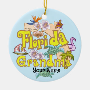 Florida Grandma  Ceramic Tree Decoration