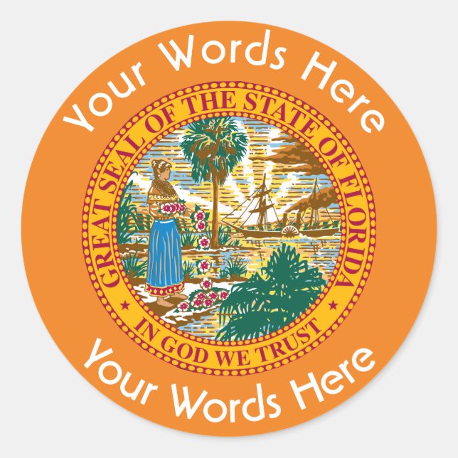 Florida Great Seal Custom Sticker (Front)