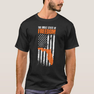 Florida Great State Of Freedom American Flag T-Shirt