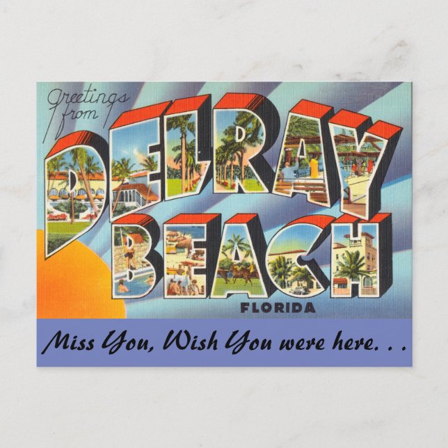 Florida, Greetings from Delray Beach Postcard (Front)