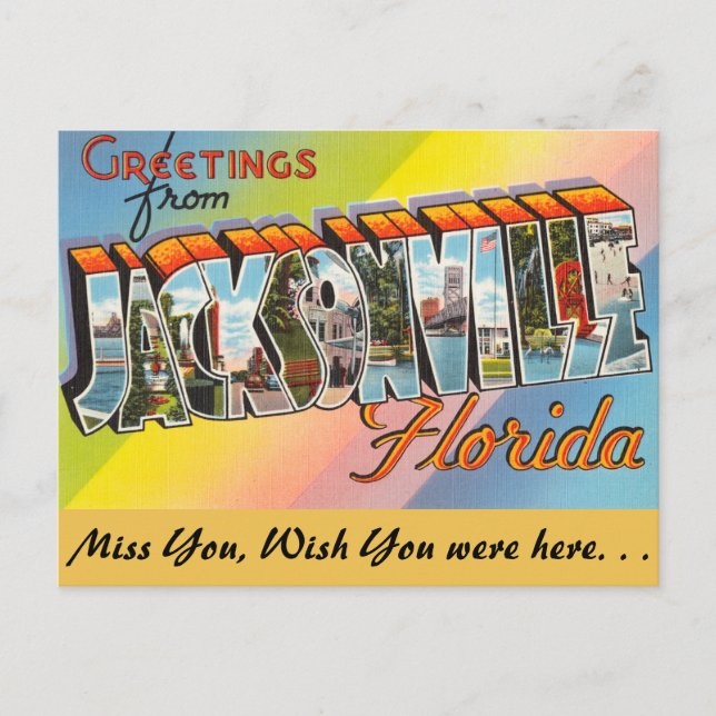 Florida, Greetings from Jacksonville Postcard (Front)