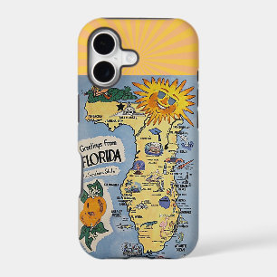 Florida Greetings Retro Map